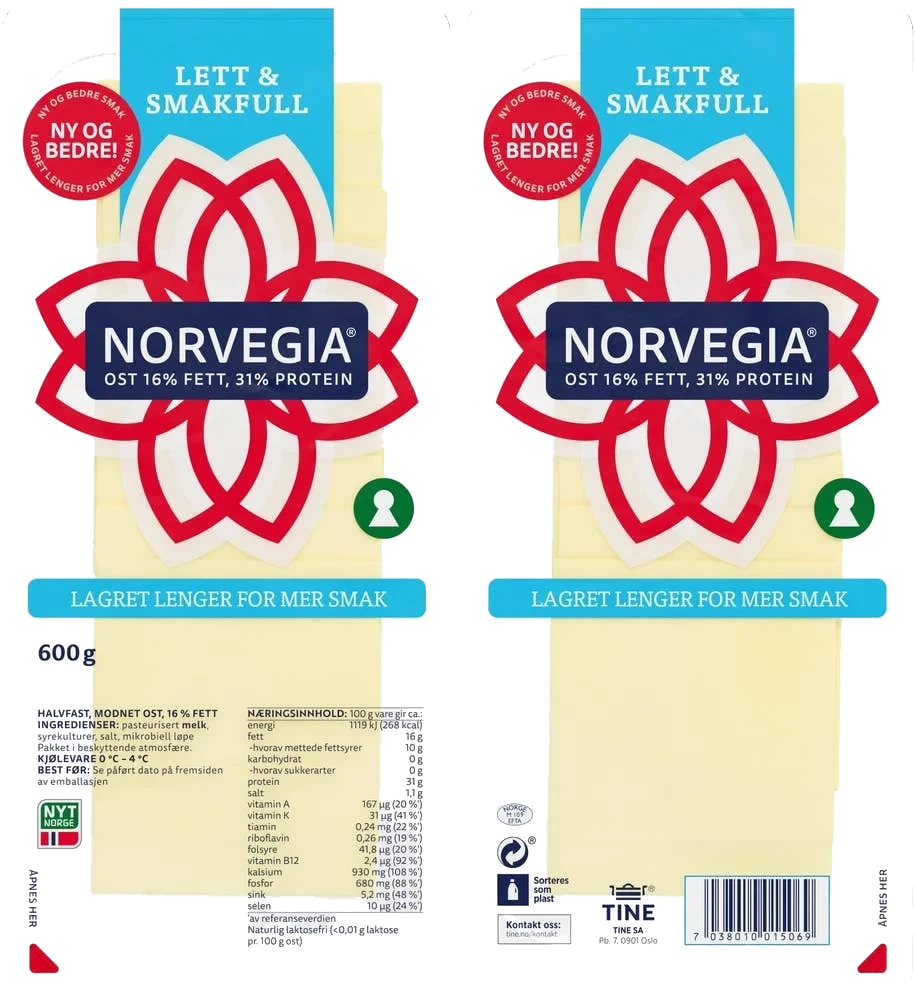 Norvegia Lettost 16% Hotellbrett