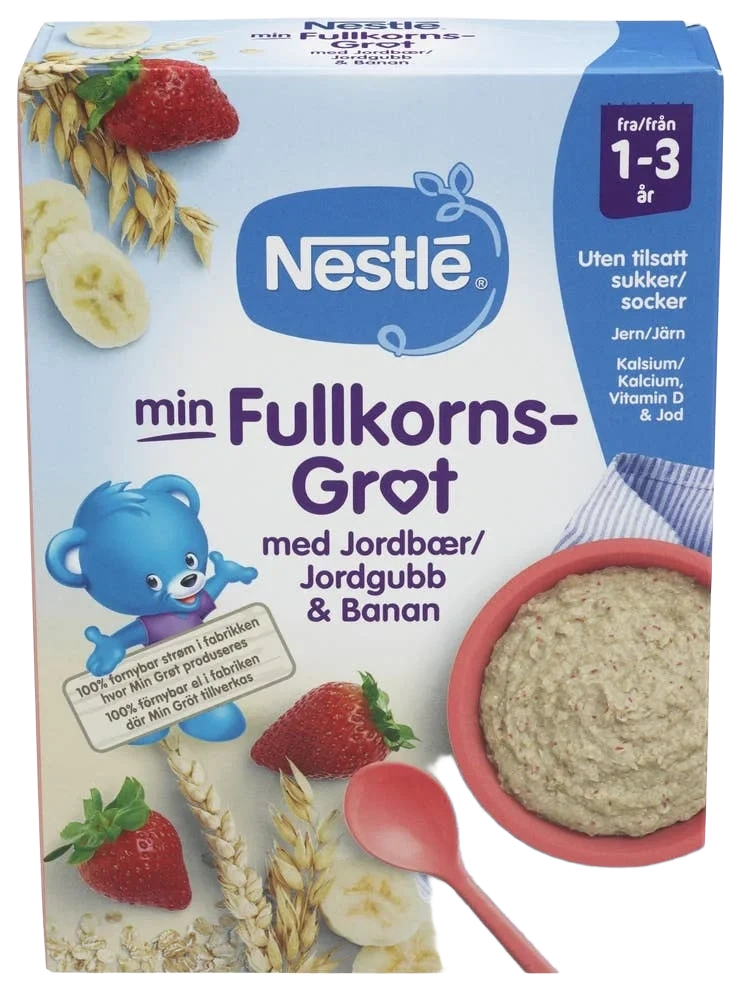 Min Fullkornsgrøt Jordbær&Banan 1-3 År 450g Nestle