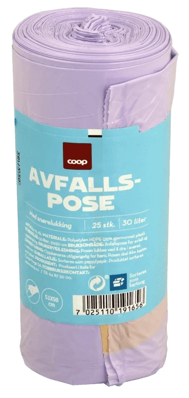 Avfallspose 30l Pastellmix 51x50cm Hdpe 11.5my