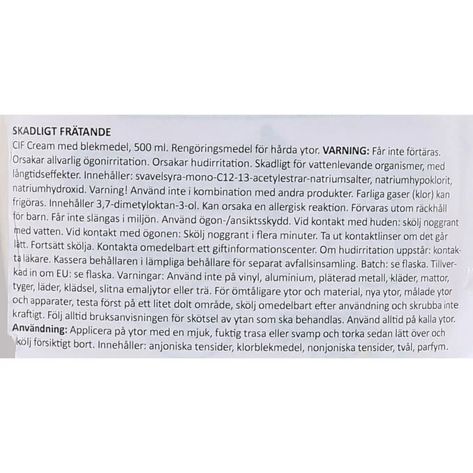Rengöringskräm Bleach