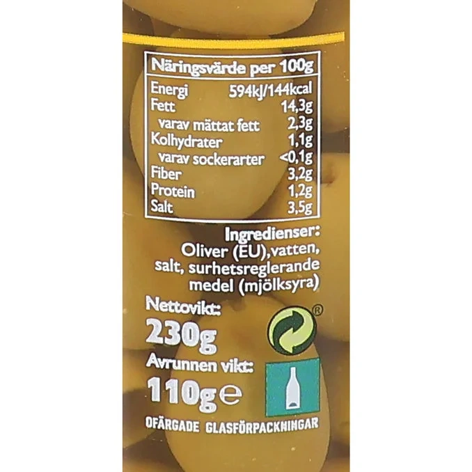 Gröna Oliver Urkärnade