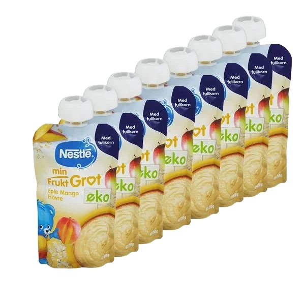 Min Fruktgrøt - Eple, Mango, Havre (Kartong 8stk)