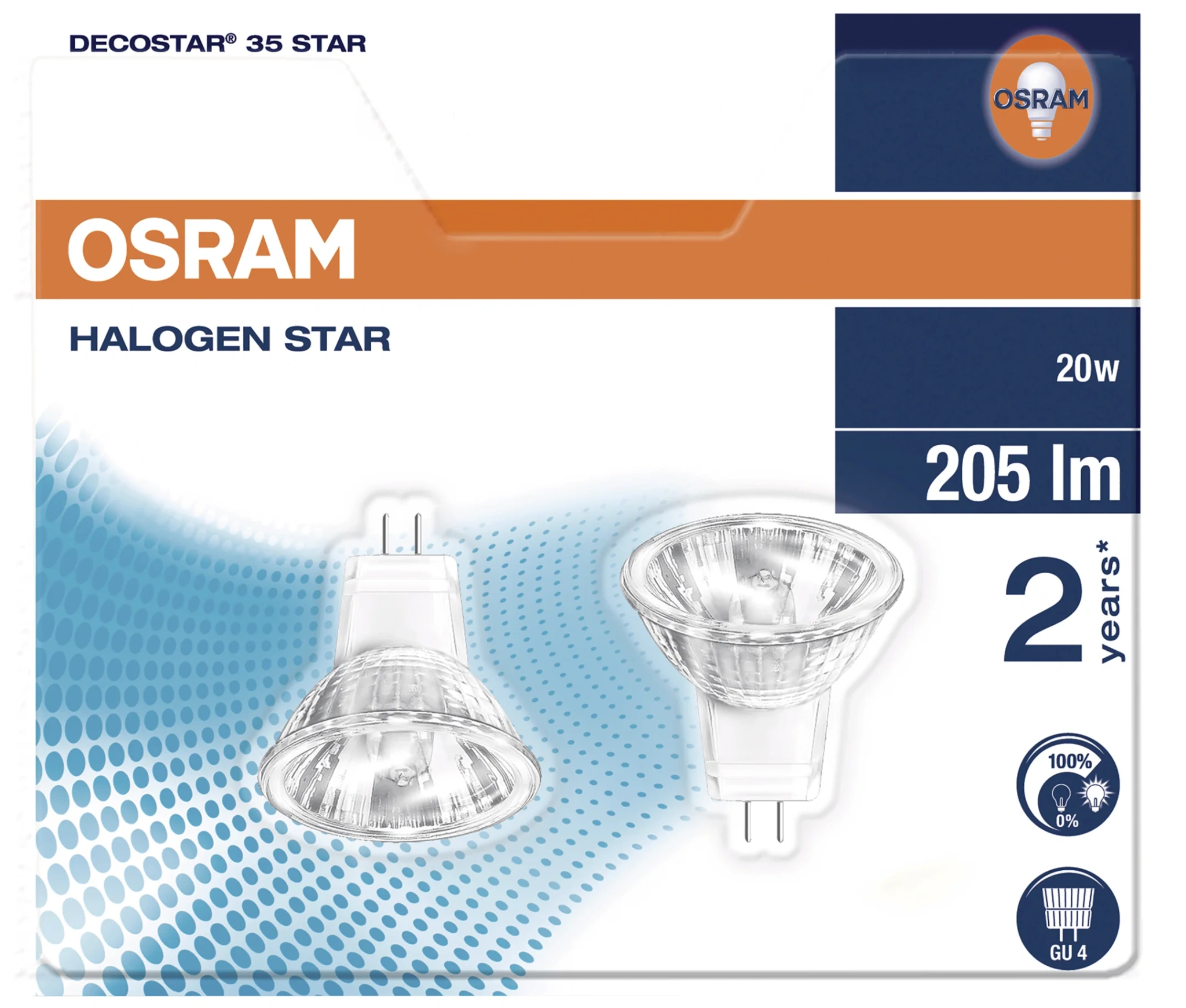 Osram halogenpære - decostar 2pk