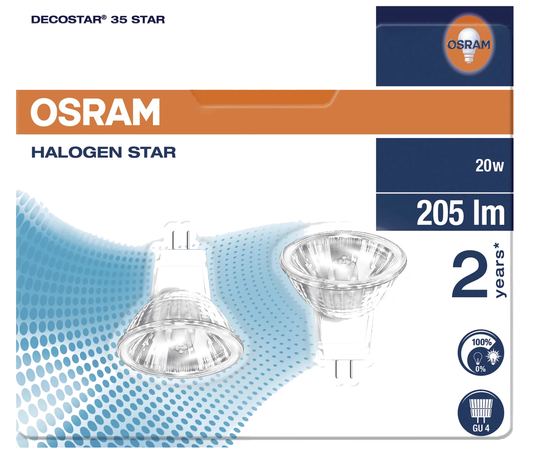 Osram halogenpære - decostar 2pk