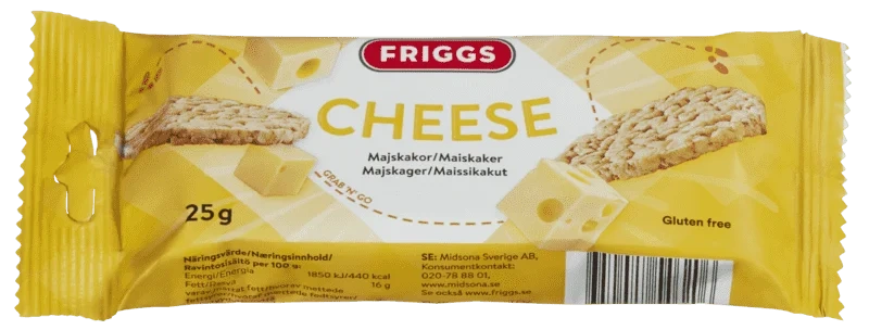 Maiskaker Cheese Glutenfri 25g Friggs