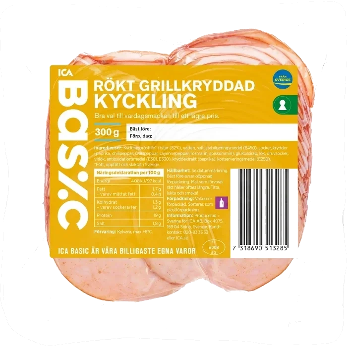 Kyckling Rökt Grillkryddad 300g ICA Basic