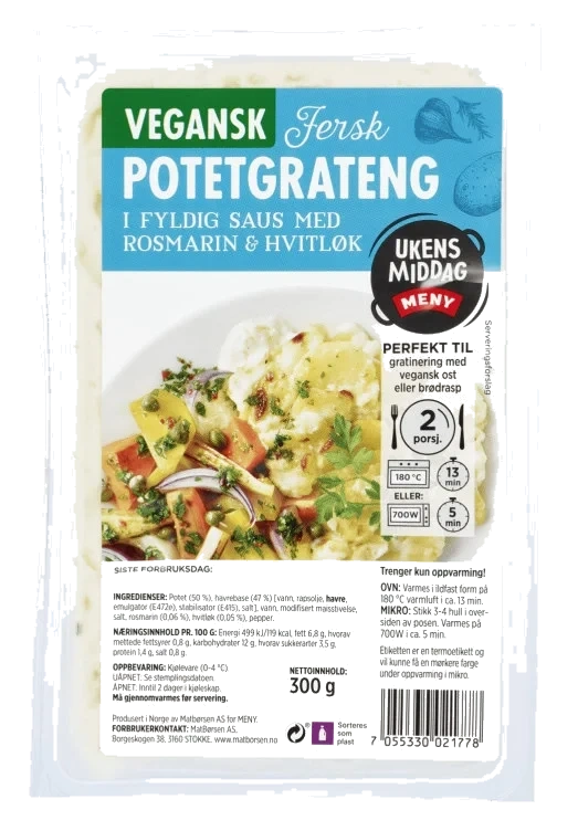 Potetgrateng Vegansk 300g Meny