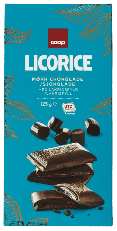 Coop Mørk Sjokolade med Lakrisfyll 125g