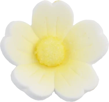 Sukkerpynt Stor Gul Blomst 40mm, 60stk