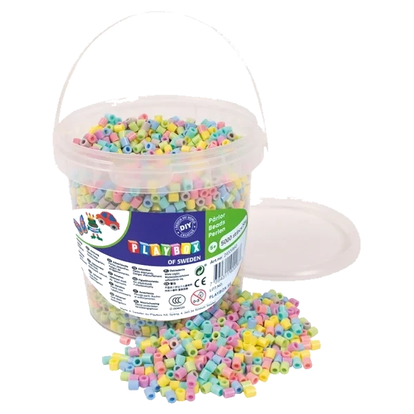 Rørperler Pastell 5000 Stk I Bøtte