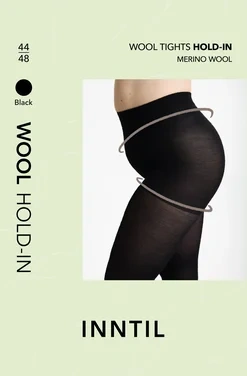Wool tights, hold-in, Black, 44-48