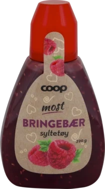 Coop Bringebærsyltetøy Flaske 390g