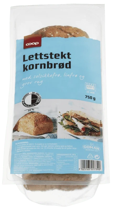 Coop Lettstekt Kornbrød 750g