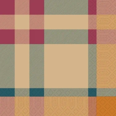 Serviett 3l33cm Glowy Tartan