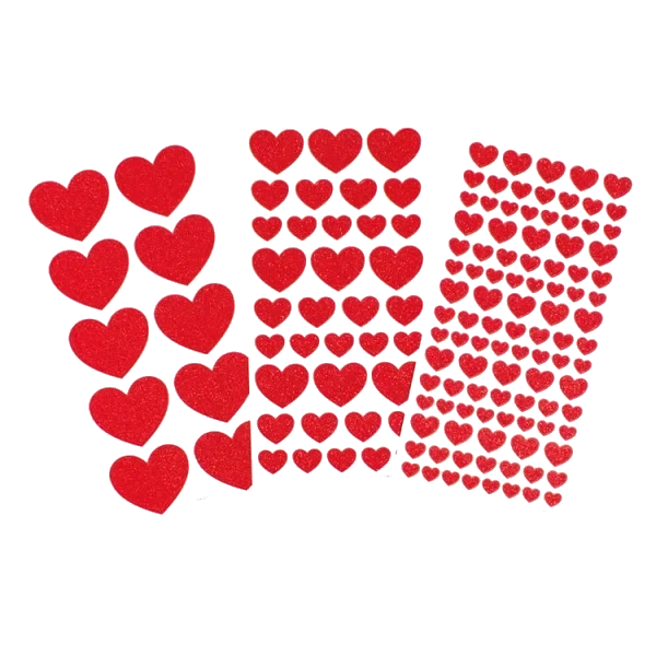 Klistermerker Glitter Hjerter 146 Stk