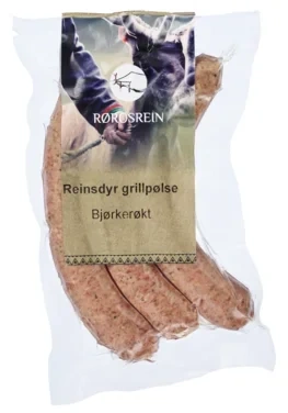 Rørosrein Reinsdyr Grillpølse Bjørkerøkt Frys