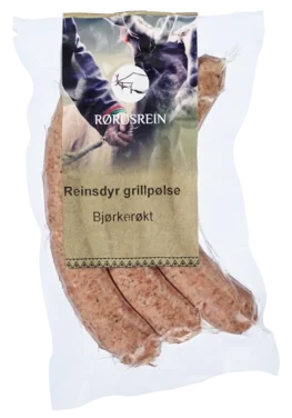 Reinsdyr Grillpølse Bjørkerøkt 300g Frys