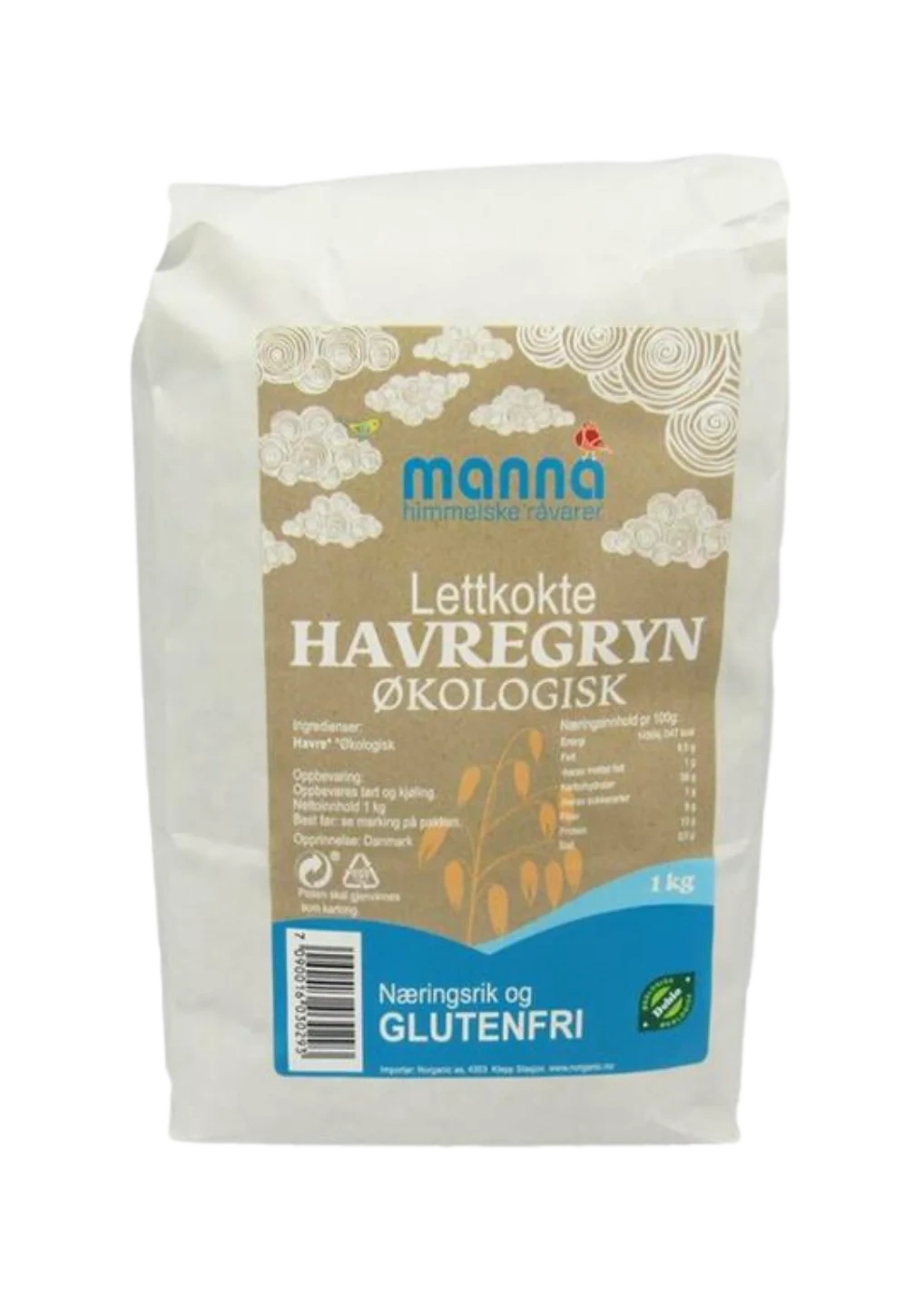 Havregryn lettkokt økologisk glutenfri