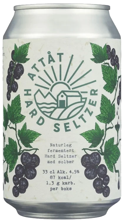 Attåt hard seltzer solbær 4,5% 330 ml boks