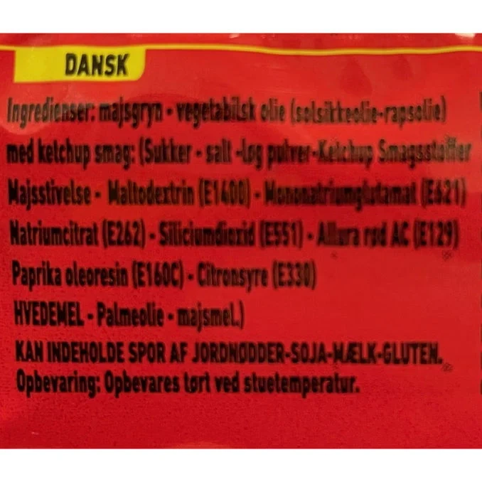 Majssnacks Ketchup
