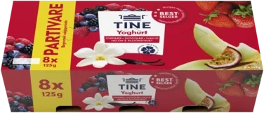 Yoghurt Van/skogsb/jordb/melon 8x125g Tine