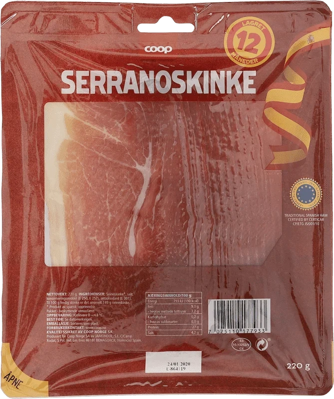Coop Serranoskinke 220g