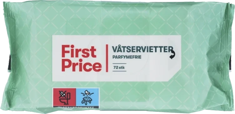 Våtservietter 2x72stk First Price