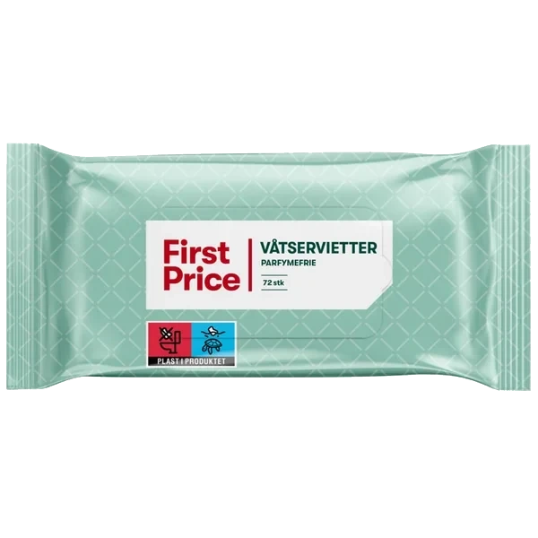 Våtservietter 2x72stk First Price