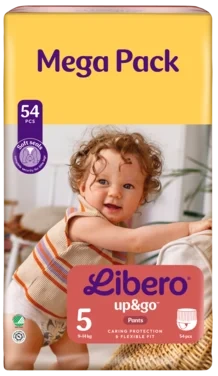 Libero Up&go 5 Mega Pack Buksebleie, 9–14 kg, 54 Stk.