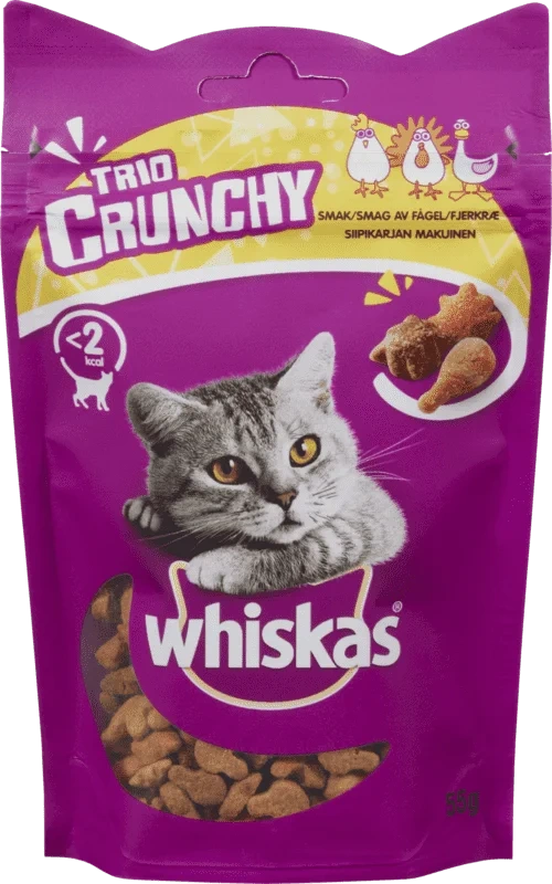 Trio Crunchy Kattegodbiter med Fjærfe