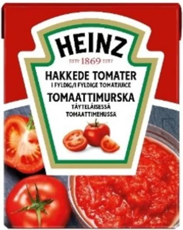Heinz Hakkede Tomater Naturell 16x390g