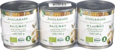 Org Supersweet Whole Corn Kernels, 3pck 3x150 g