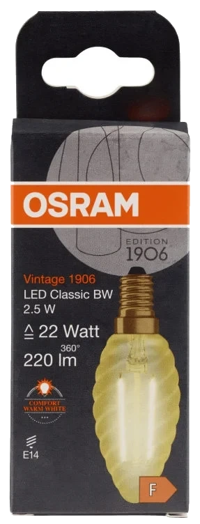 Led Vintage 1906 Classic Bw 22 Non-dim Klar Gullfarget E14
