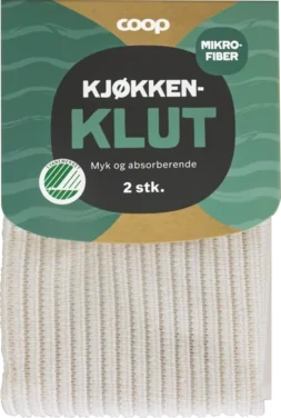 Kjøkkenklut Mikrofiber 2stk Coop