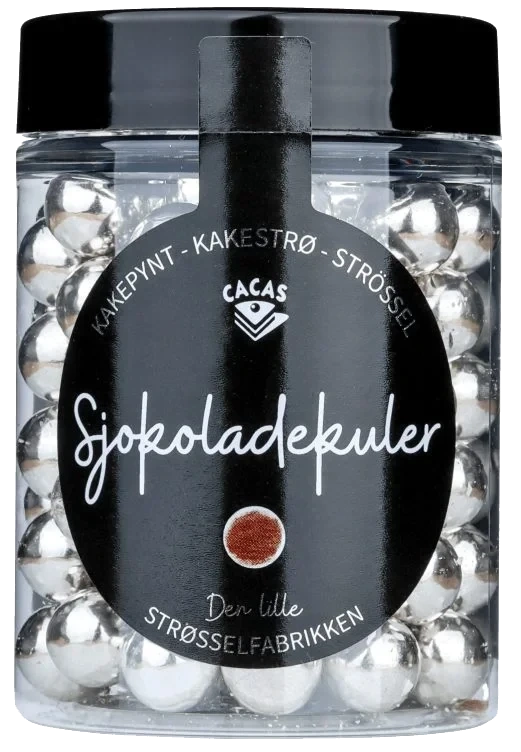 Sjokoladekuler Sølv 11mm 80g Cacas