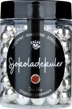 Sjokoladekuler Sølv 11mm 80g Cacas