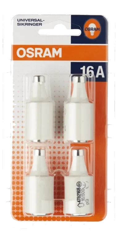 Sikringer 16a 4stk Osram