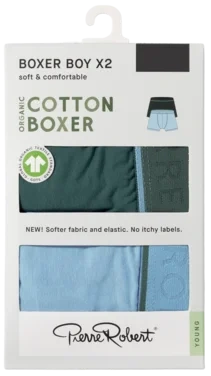 Cotton Boxer Jr Boy Pine-iceblue 158-164