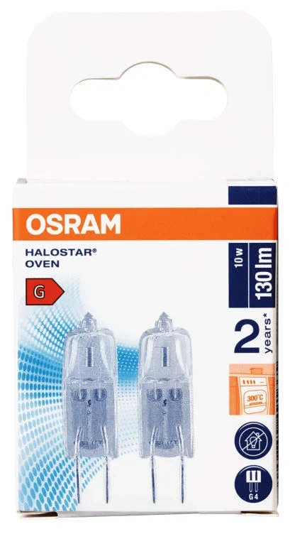 Lyspære Stekeovn 10w 12v G4 2pk Osram