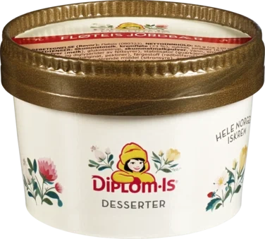 Fløteis Jordbær 120ml Diplom-is