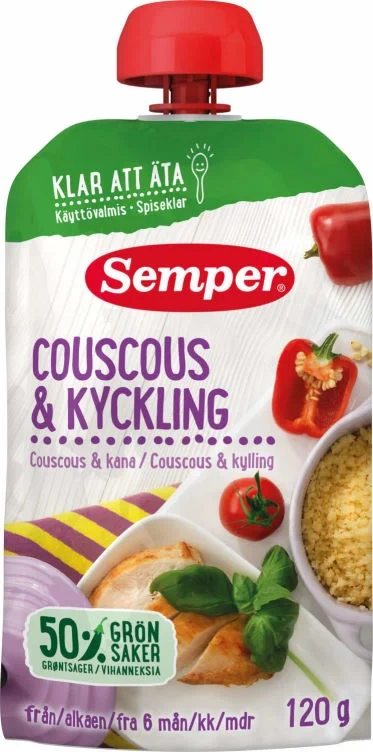 Couscous&Kylling 6mnd 120g Semper