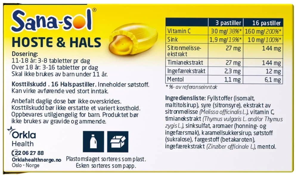 Hoste og hals honning & ingefær