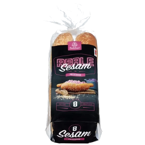 Pølsebrød Sesam 8stk 400g Reale