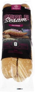Pølsebrød Sesam 8stk 400g Reale