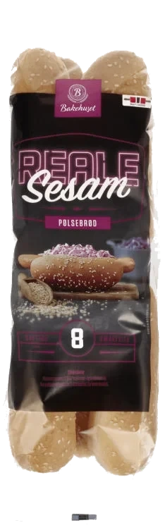 Pølsebrød Sesam 8stk 400g Reale
