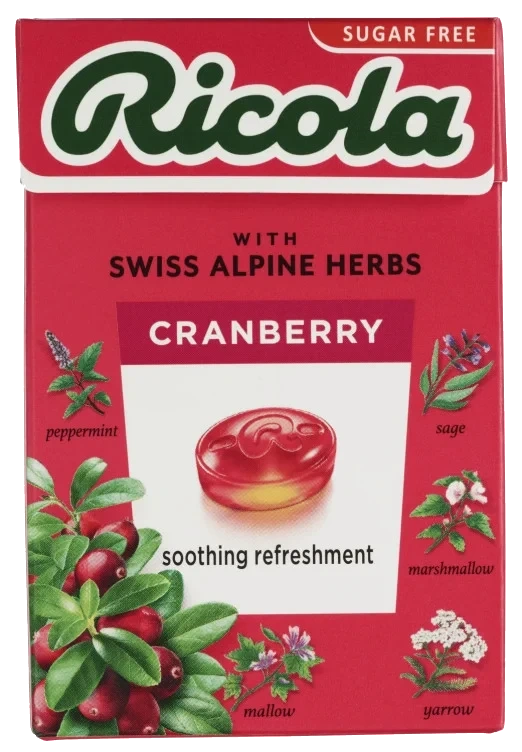 Ricola Tranebær Sukkerfri 50g