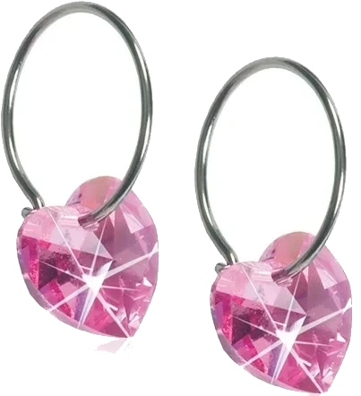Blomdahl Natural Titanium Heart Sleeper 14mm Rose