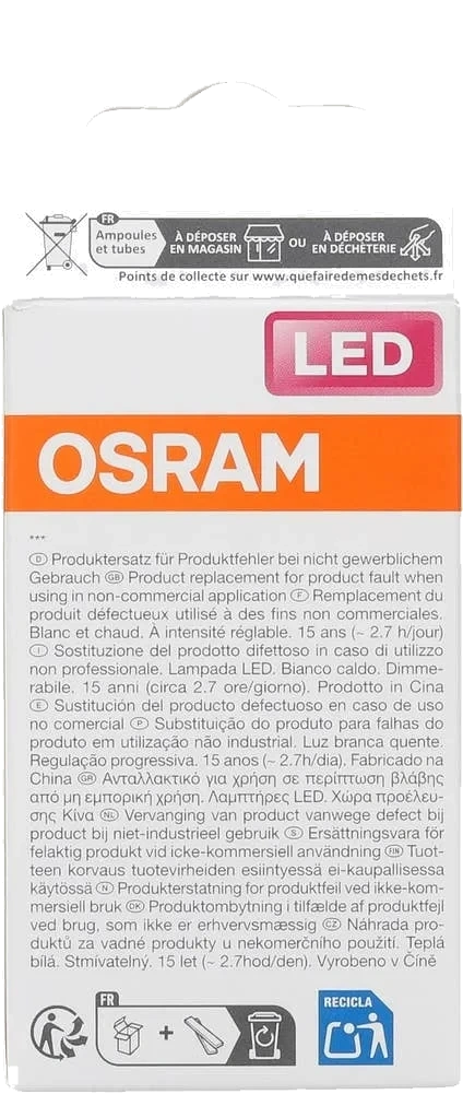 Klar LED-lyspære E14