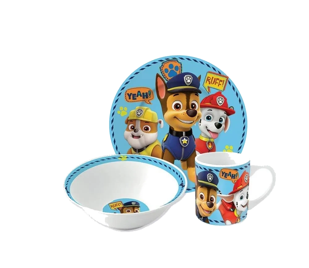 Paw Patrol-keramikksett i 3 deler