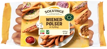 Wienerpølse av Kylling 450g Solvinge